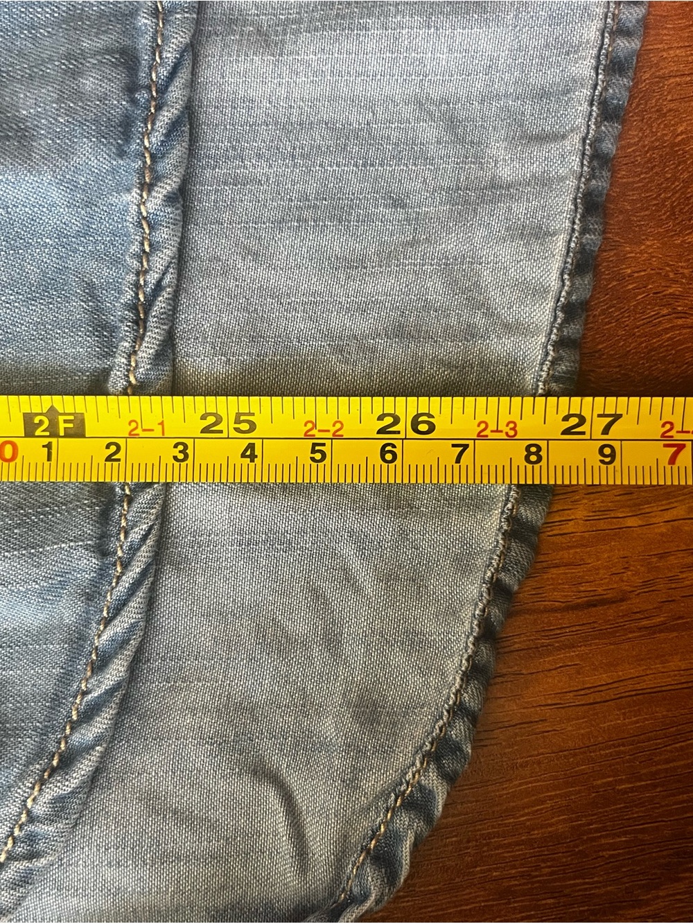 Like new Light Blue Denim-Style Women's Short Sleeve Top - Picture 9 of 11